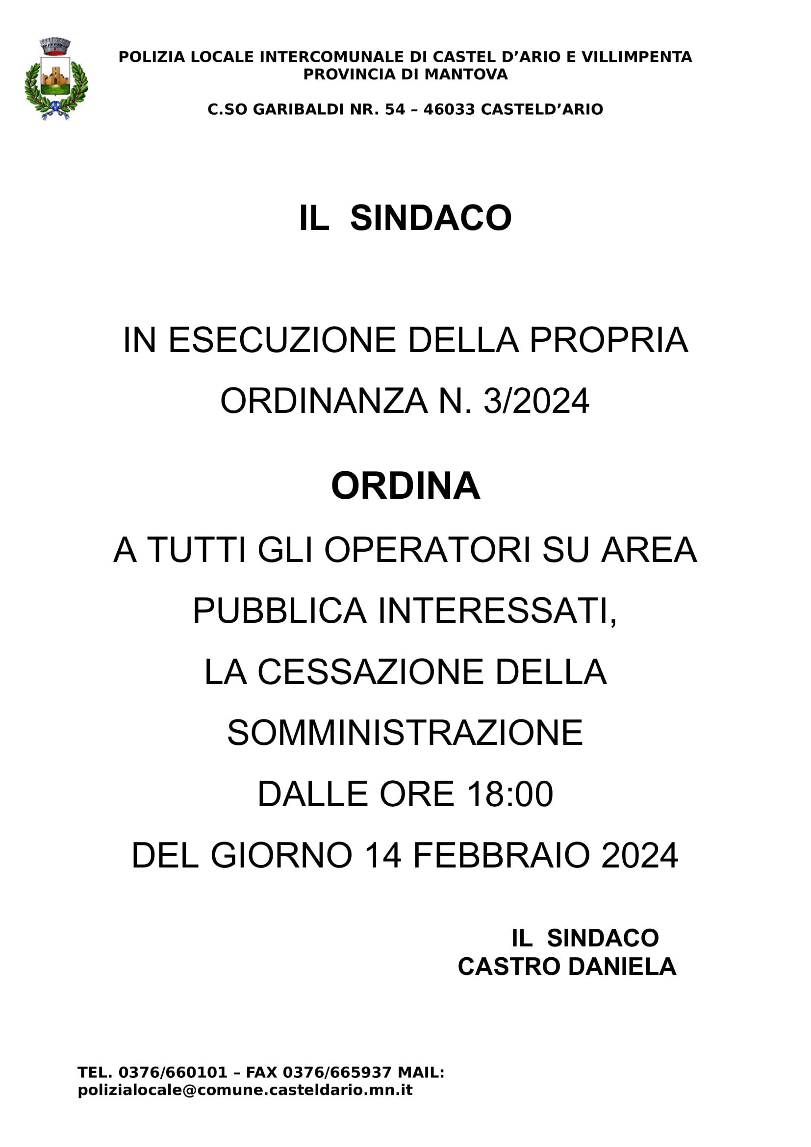 AVVISO SINDACO CHIUSURA PE 2