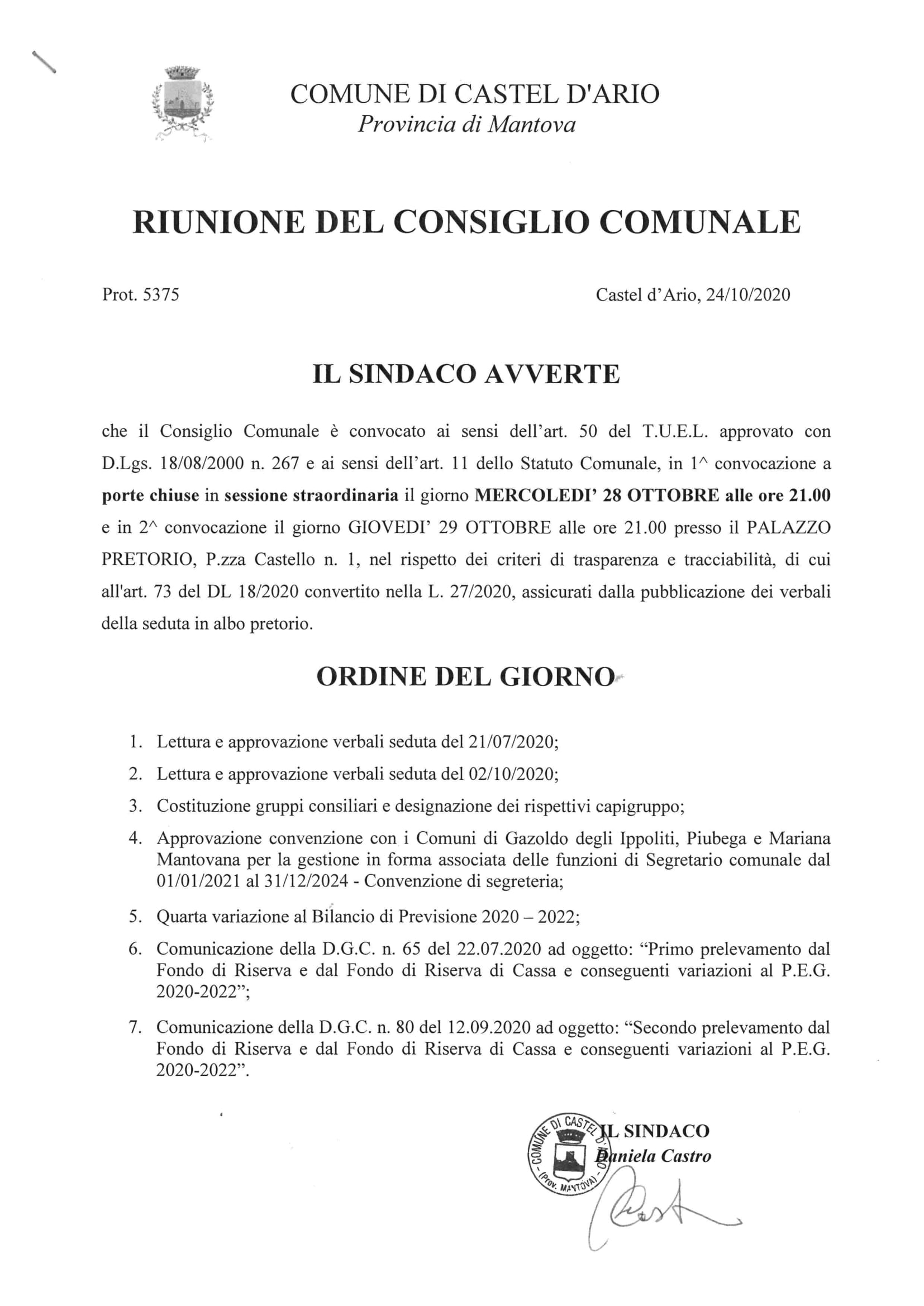 consiglio comunale 28ott2020 