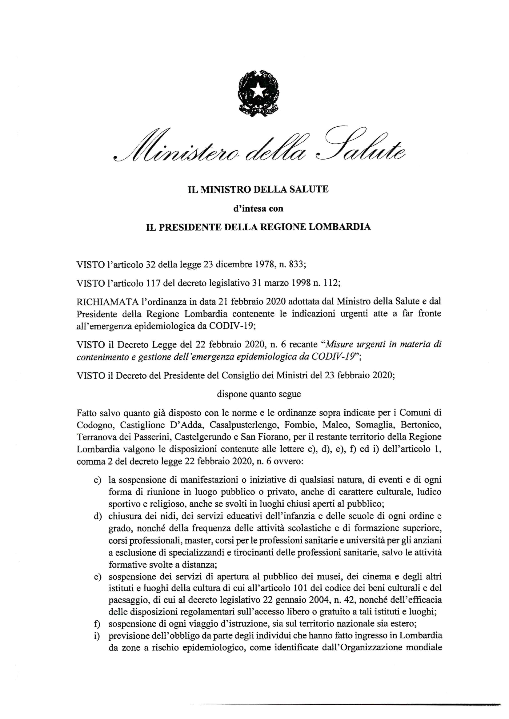 20 02 23ORDINANZAMINISTERODELLASALUTEERLCORONAVIRUS1 1